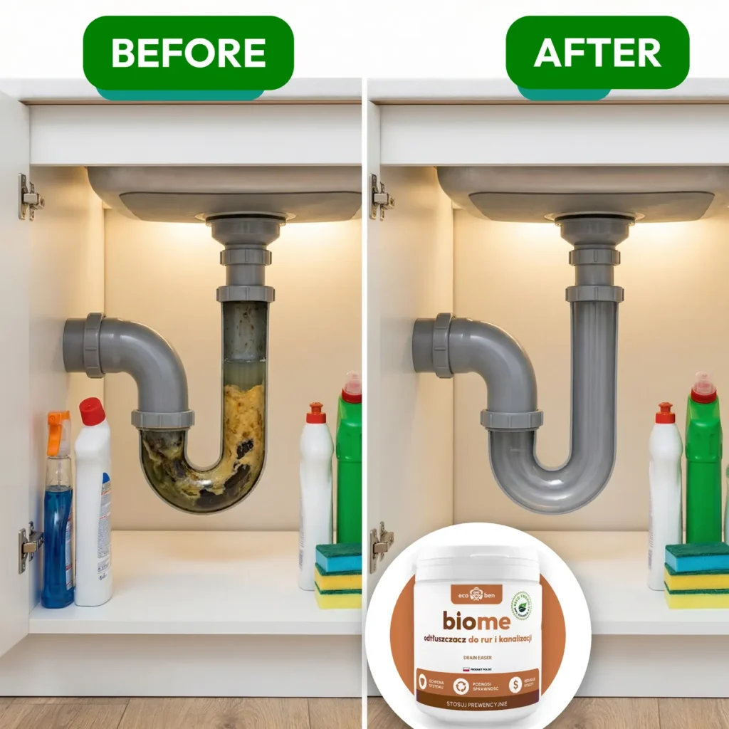 Before and after: BioMe Drain Easer