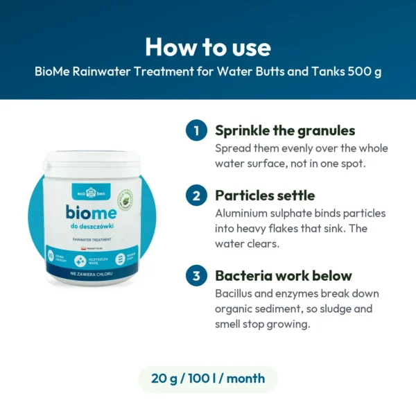BioMe Rainwater Treatment for Water Butts and Tanks 500 g